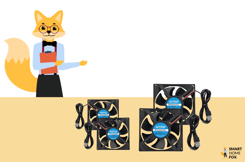 Ein größerer 80mm Lüfter dient als Heizkörper Ventilator,